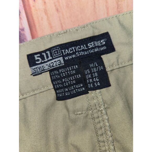 5.11 Tactical Series Mens Cargo Pants 38x34 Khaki Durable - Picture 4 of 7